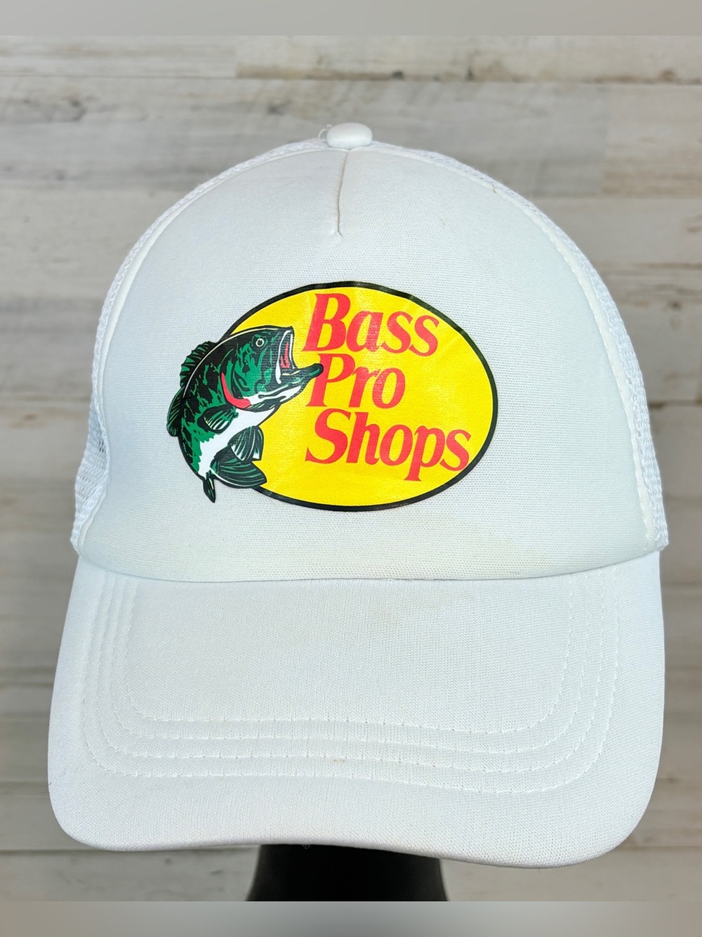 Vintage Bass Pro Shops Mesh Felt Hat Cap Adjustable Snapback Trucker Fishing